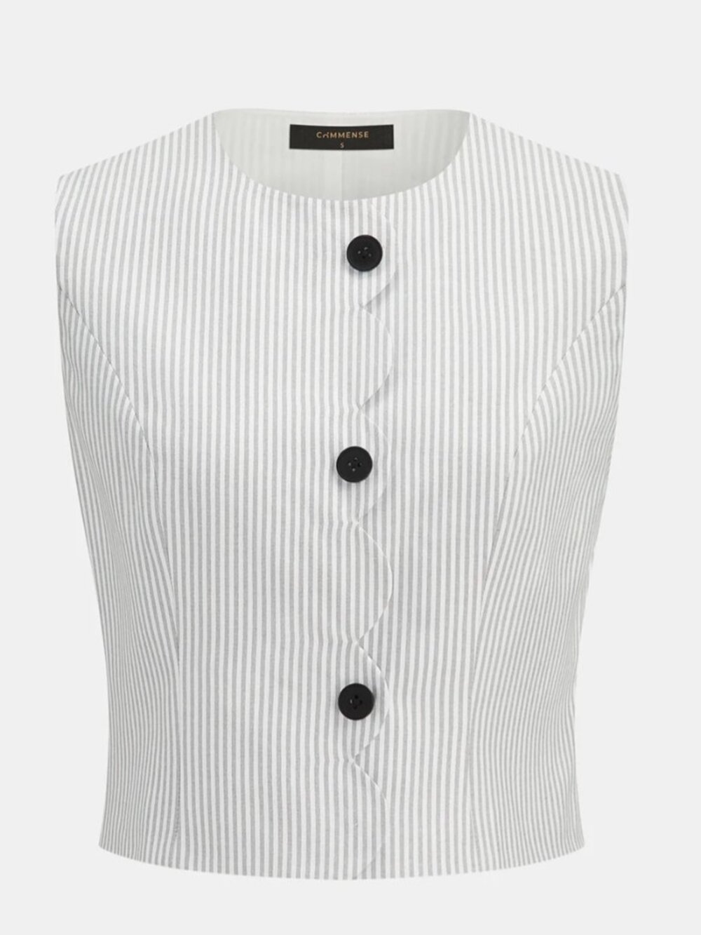 Commense Scallop Edge Pinstripe Vest M